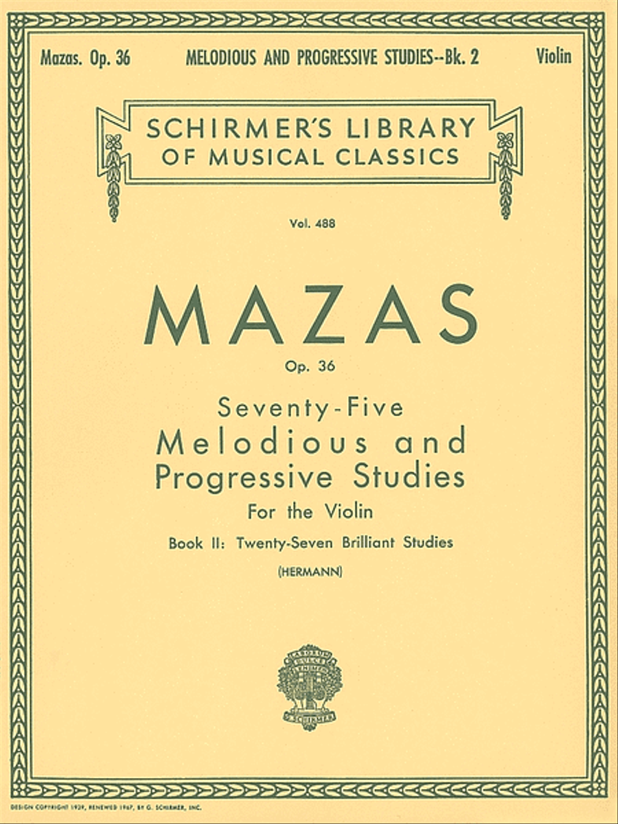 75 Melodious and Progressive Studies, Op. 36 – Book 2: Brilliant Studies Violin scores gallery preview page 1
