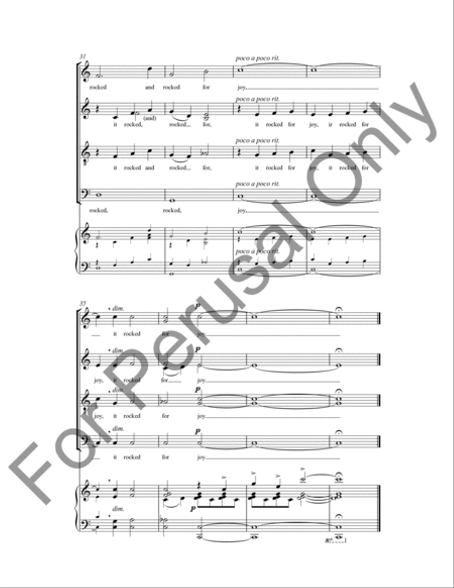 It Rocked For Joy (His Cradle) 4-Part scores gallery preview page 7