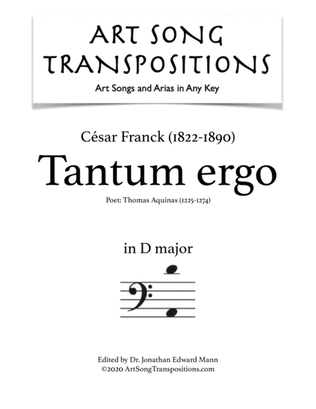 Book cover for FRANCK: Tantum ergo (transposed to D major, bass clef)
