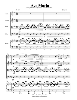 Schubert: Ave Maria for Piano Quintet