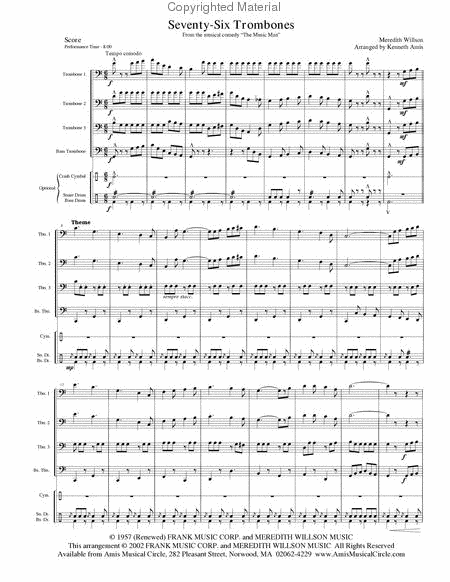 Seventy-Six Trombones (trombone quartet)