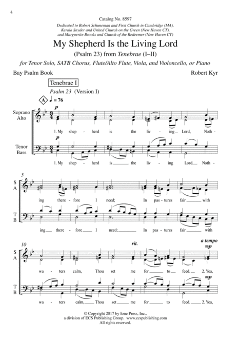 My Shepherd Is the Living Lord (Psalm 23): from Tenebrae (I-II) 4-Part scores gallery preview page 4