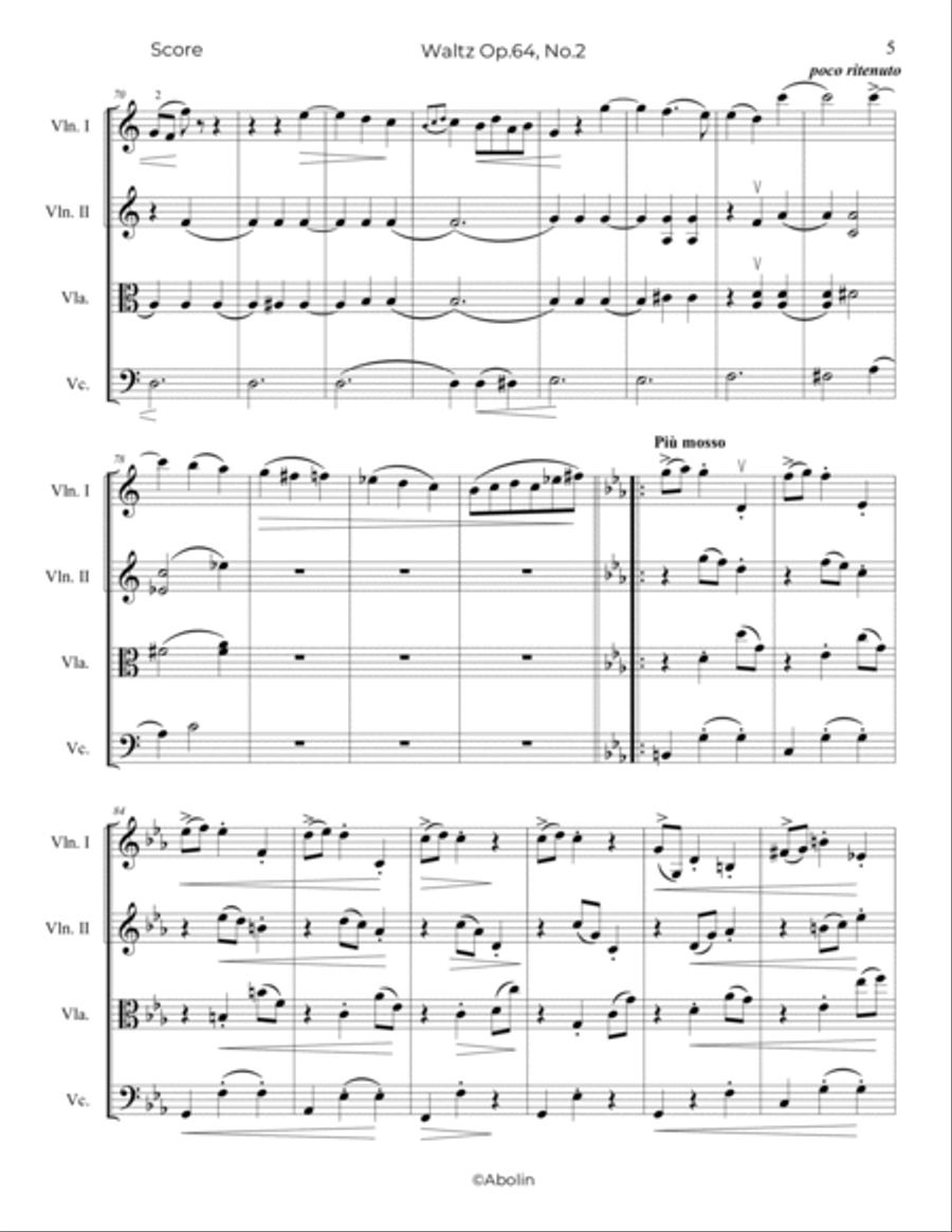 Chopin: Waltz Op.64, No.2 - String Quartet