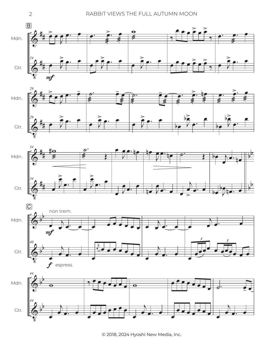 Rabbit Views the Full Autumn Moon Chamber Music scores gallery preview page 3