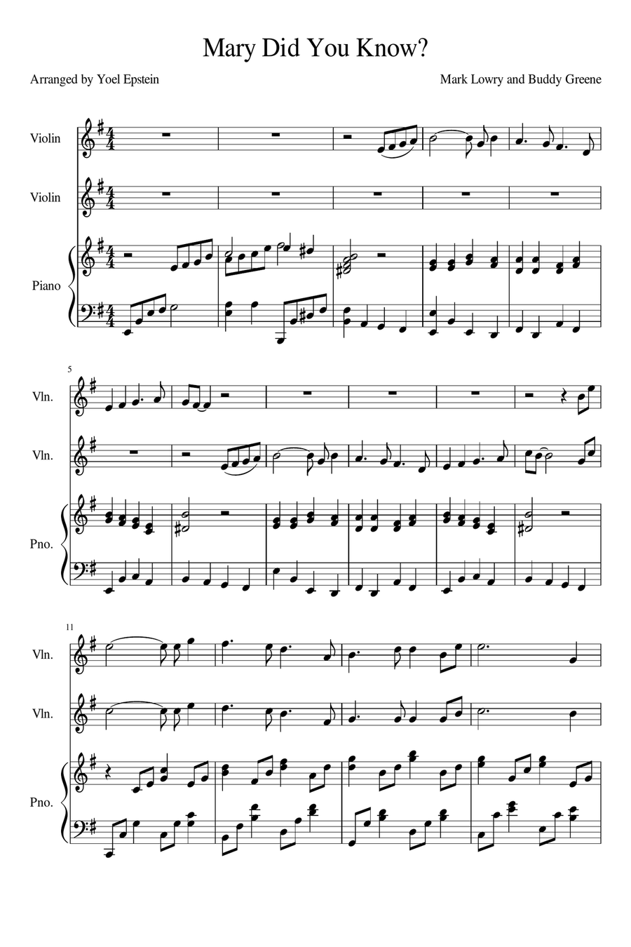 Mary, Did You Know? String Duet scores gallery preview page 5