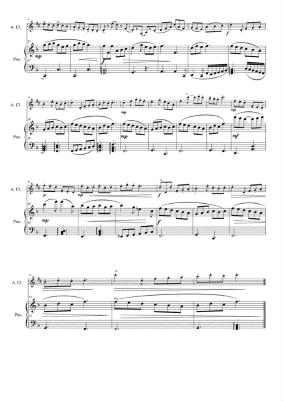 Folk Song Snapshots No 4 Hunting the Hare for alto clarinet and piano Clarinet scores gallery preview page 2