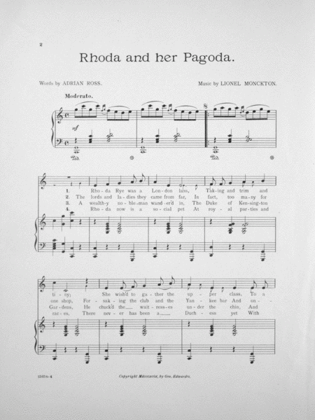 Rhoda and Her Pagoda. Song