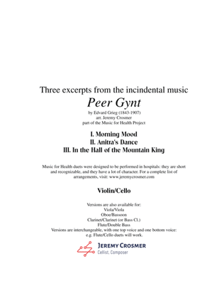 Book cover for Grieg: "Morning Mood, Anitra's Dance, and In the Hall of the Mountain King" from Peer Gynt - Music f