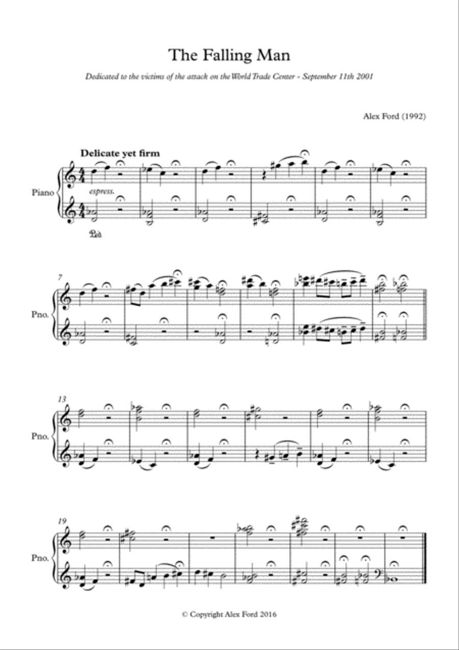 The Falling Man Piano Solo scores gallery preview page 1