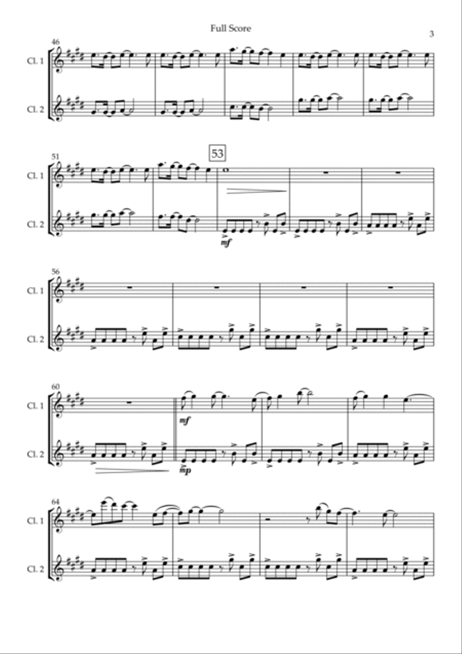 Without You Without You Clarinet Duet scores gallery preview page 3