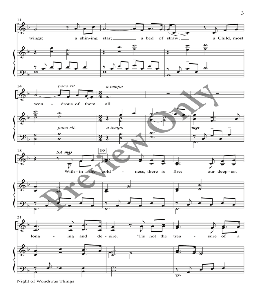 Night of Wondrous Things Orchestration 4-Part scores gallery preview page 2