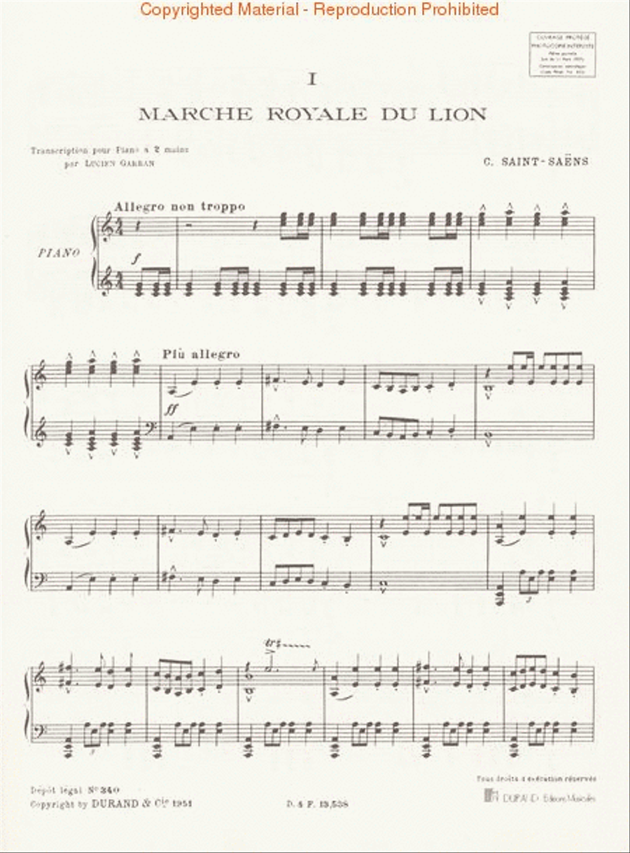 Le Carnaval des Animaux (Carnival of the Animals) Piano Solo scores gallery preview page 3