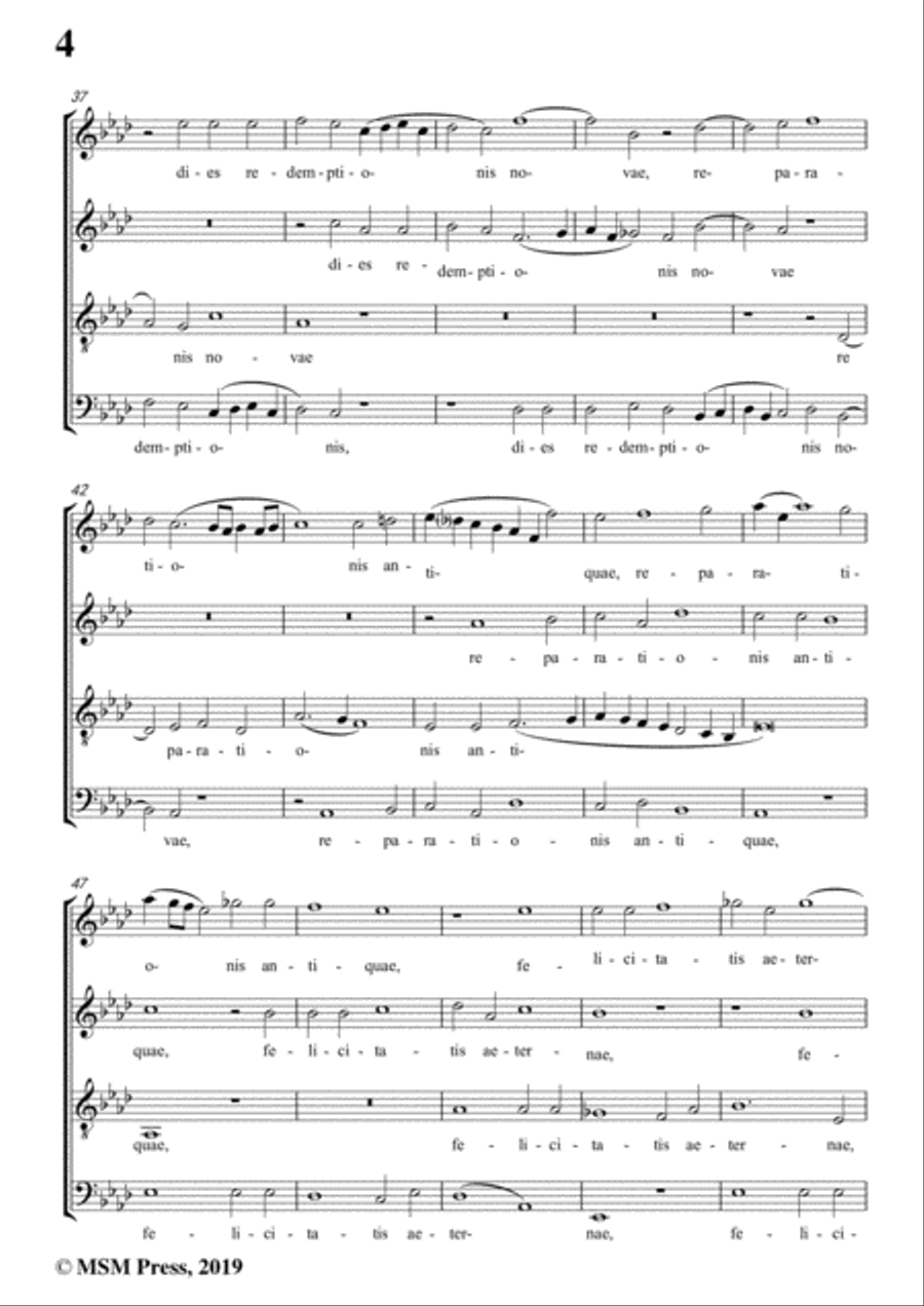 Porta-Hodie nobis de coelo,in A flat Major,for A cappella 4-Part scores gallery preview page 6