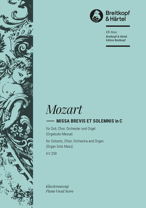 Book cover for Missa brevis et solemnis in C K. 259