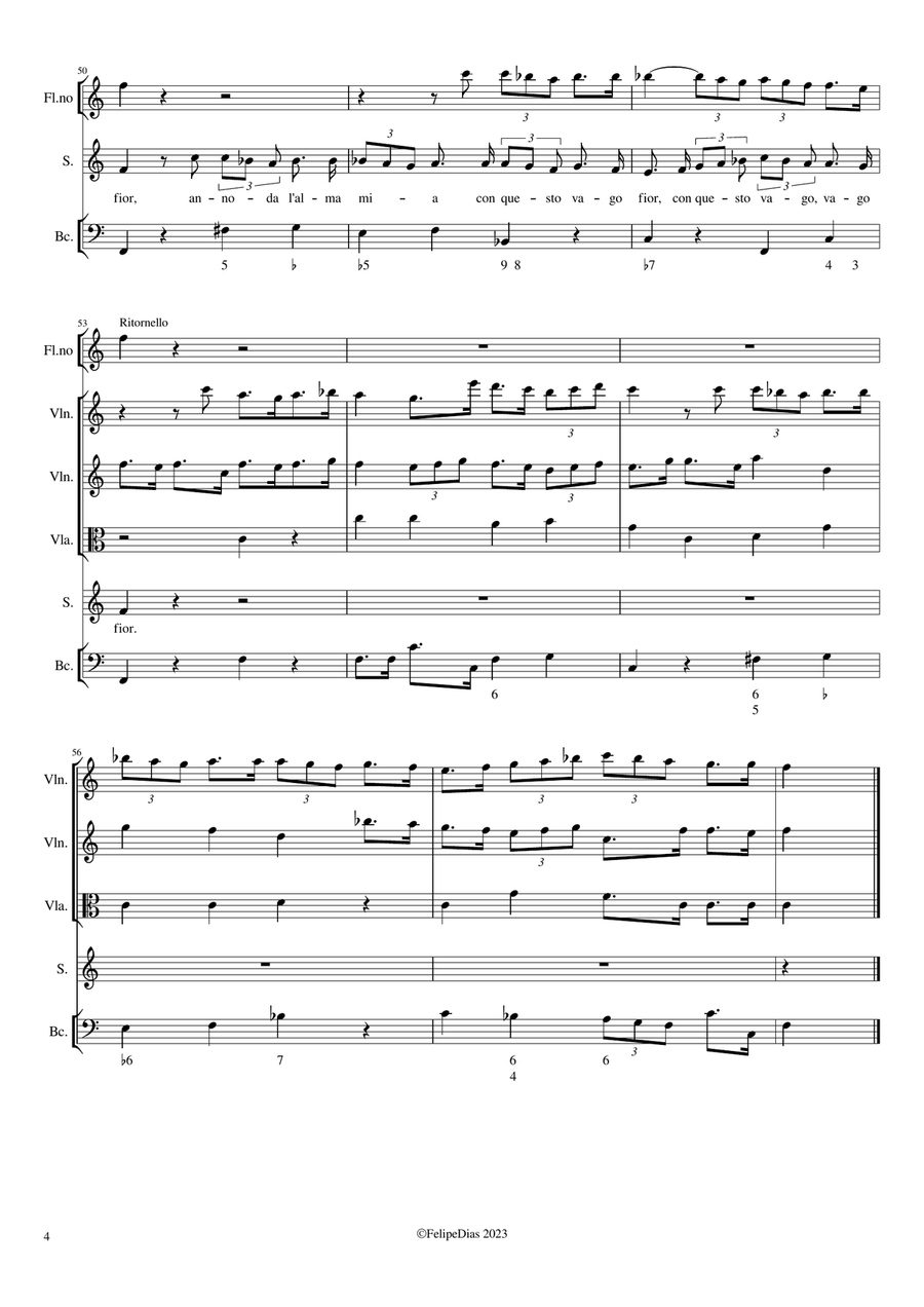 Ecco negl'orti tuoi... Che dolce simpatia Small Ensemble scores gallery preview page 4