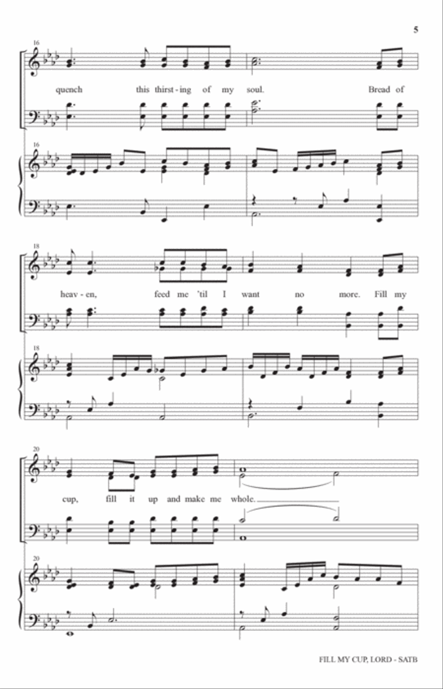 Fill My Cup, Lord (arr. Stan Pethel) 4-Part scores gallery preview page 3