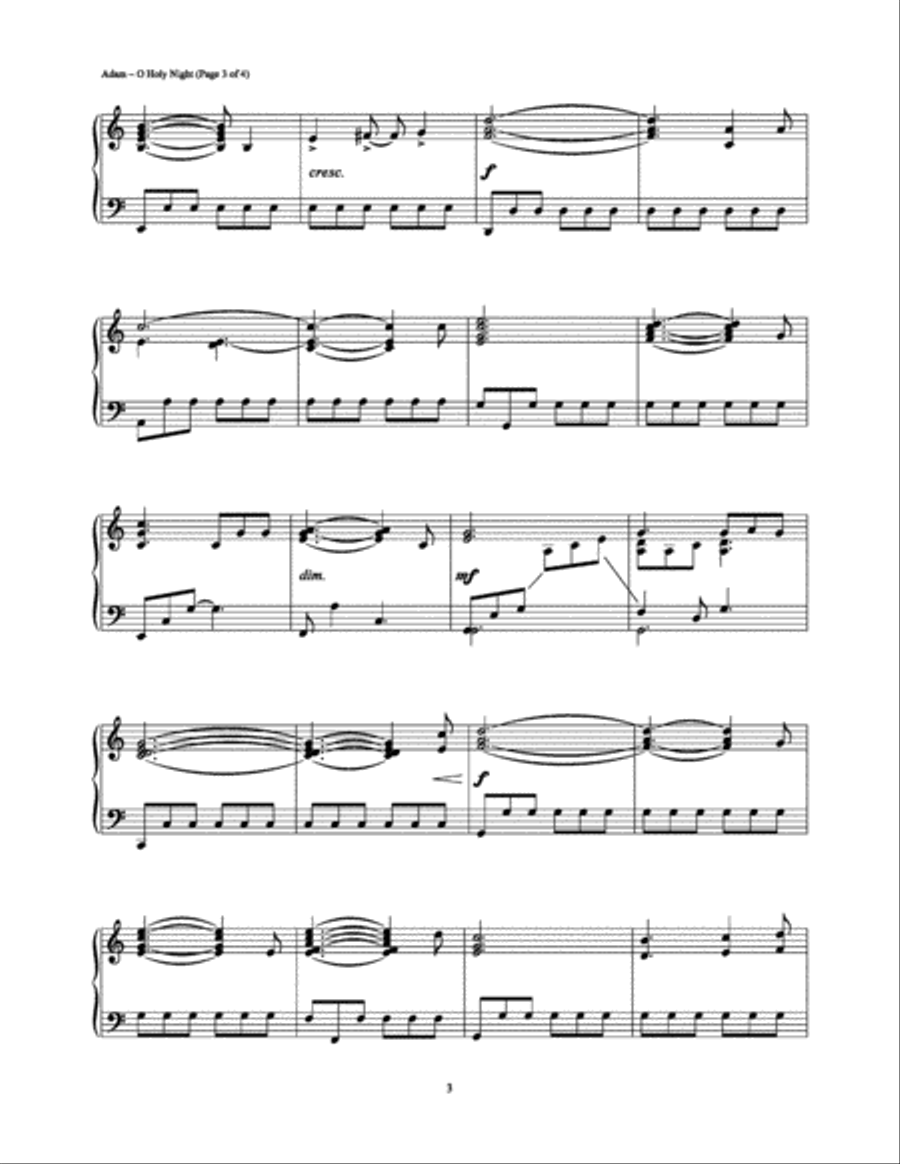 O Holy Night Piano Solo scores gallery preview page 3