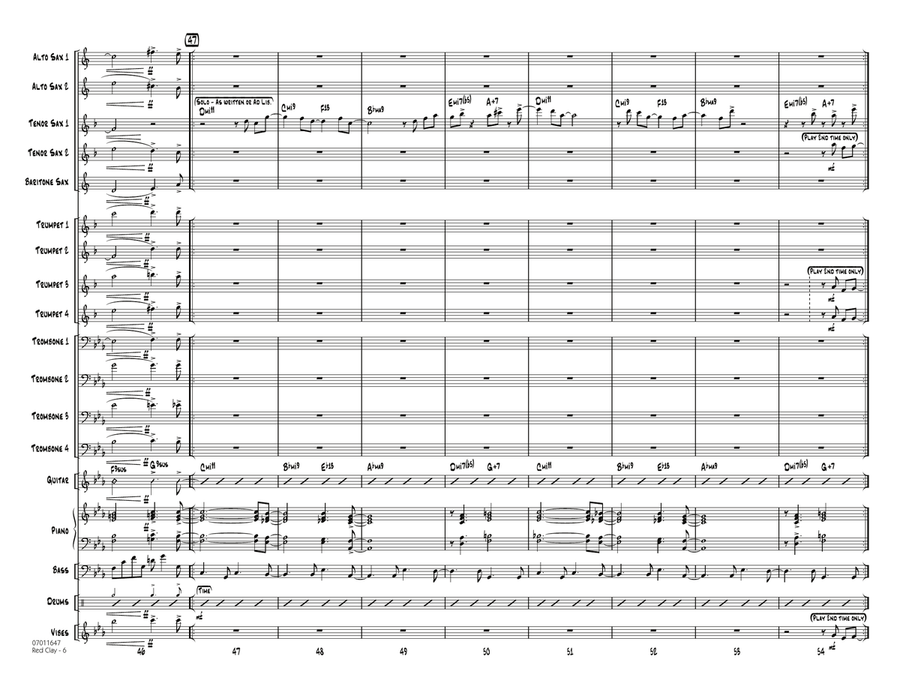 Red Clay - Conductor Score (Full Score) Jazz Ensemble scores gallery preview page 6
