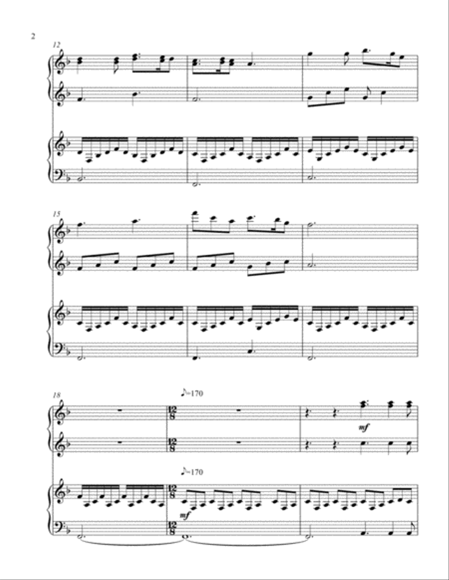A Holy, Silent Night (1 piano, 4 hand duet) 1 Piano, 4-Hands scores gallery preview page 3