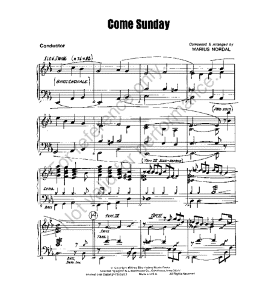 Come Sunday Come Sunday Jazz Ensemble scores gallery preview page 2