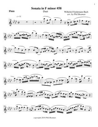 Book cover for Sonata in F minor -W.F.Bach- flute and oboe duet