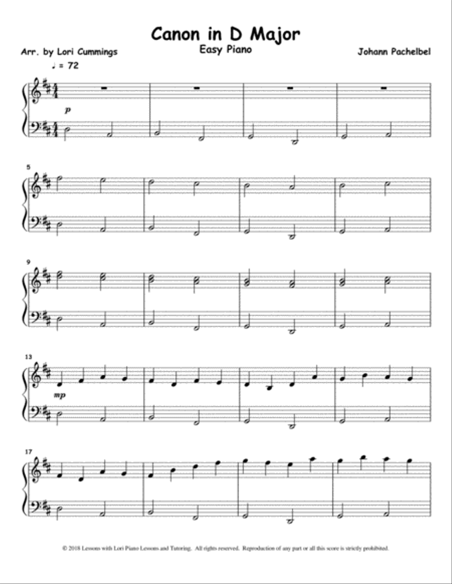 Pachelbel's Canon in D Major Pachelbel's Canon in D Major Piano Method scores gallery preview page 2