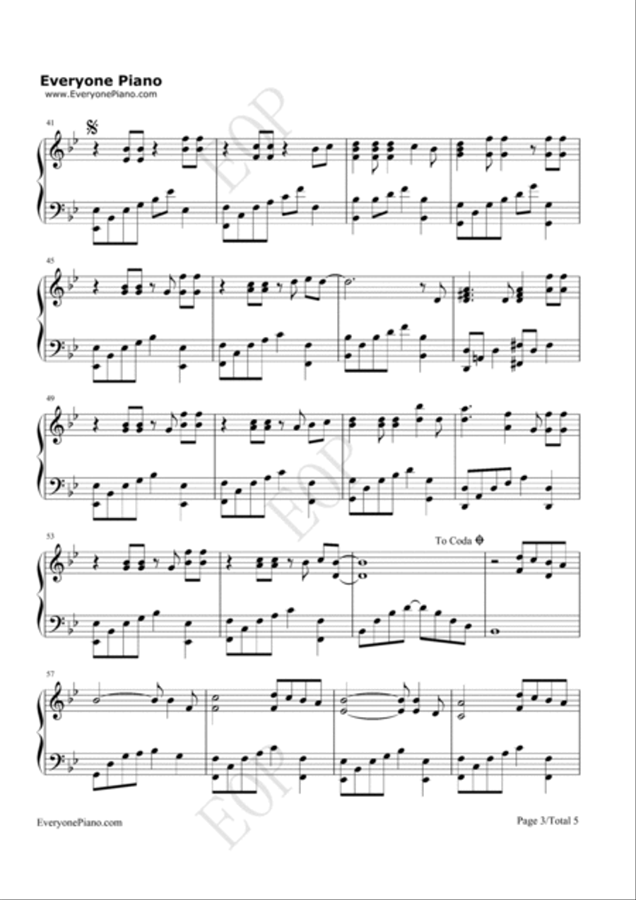 The truth that you leave,C Major,Easy Piano Solo Sheet,With Fingering Easy Piano scores gallery preview page 3