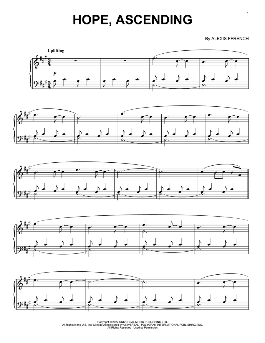 Hope, Ascending Piano Solo scores gallery preview page 1