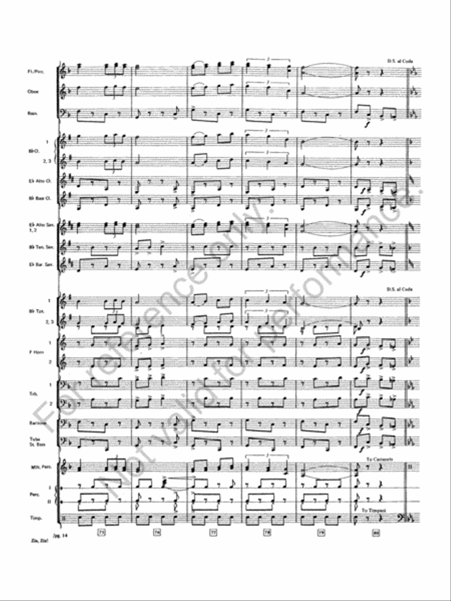 Zia, Zia! Concert Band scores gallery preview page 15