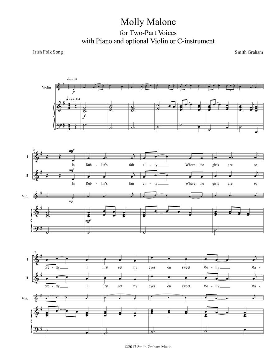 Molly Malone (Two-Part) 2-Part scores gallery preview page 1