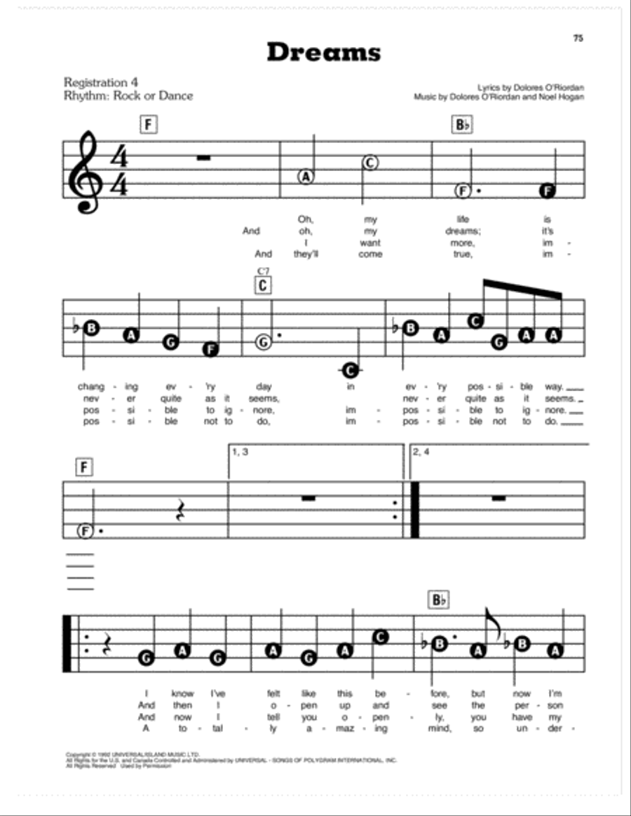 Dreams Electronic Keyboard scores gallery preview page 1