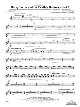 Harry Potter and the Deathly Hallows, Part 2, Symphonic Suite from: 3rd B-flat Trumpet