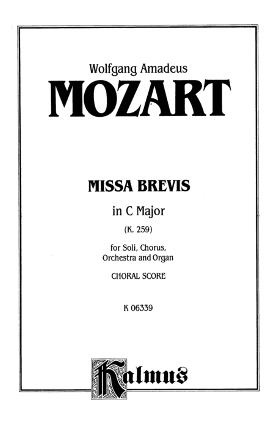 Missa Brevis in C Major, K. 259 4-Part scores gallery preview page 2