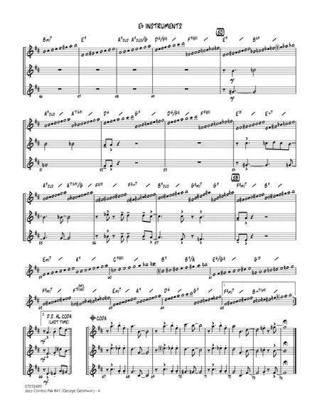 Jazz Combo Pak #41 (George Gershwin) - Eb Instruments