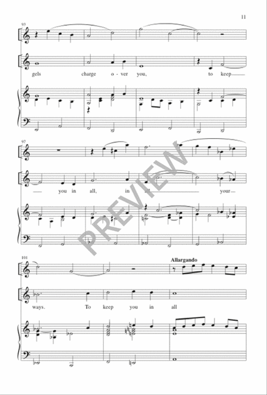 He Shall Give His Angels Charge Over You Unison Choir scores gallery preview page 11