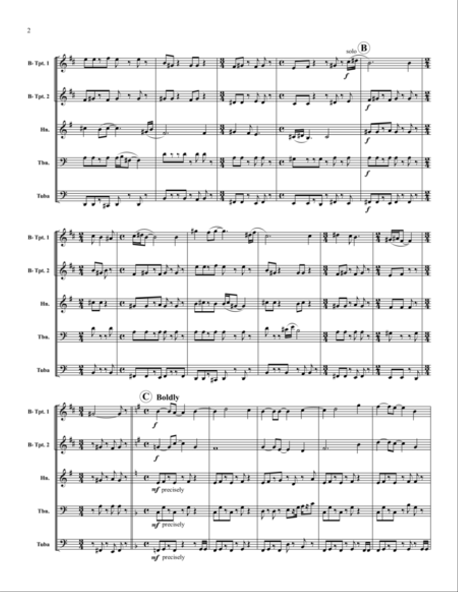 Roosevelt's Rough Riders Brass Quintet scores gallery preview page 2