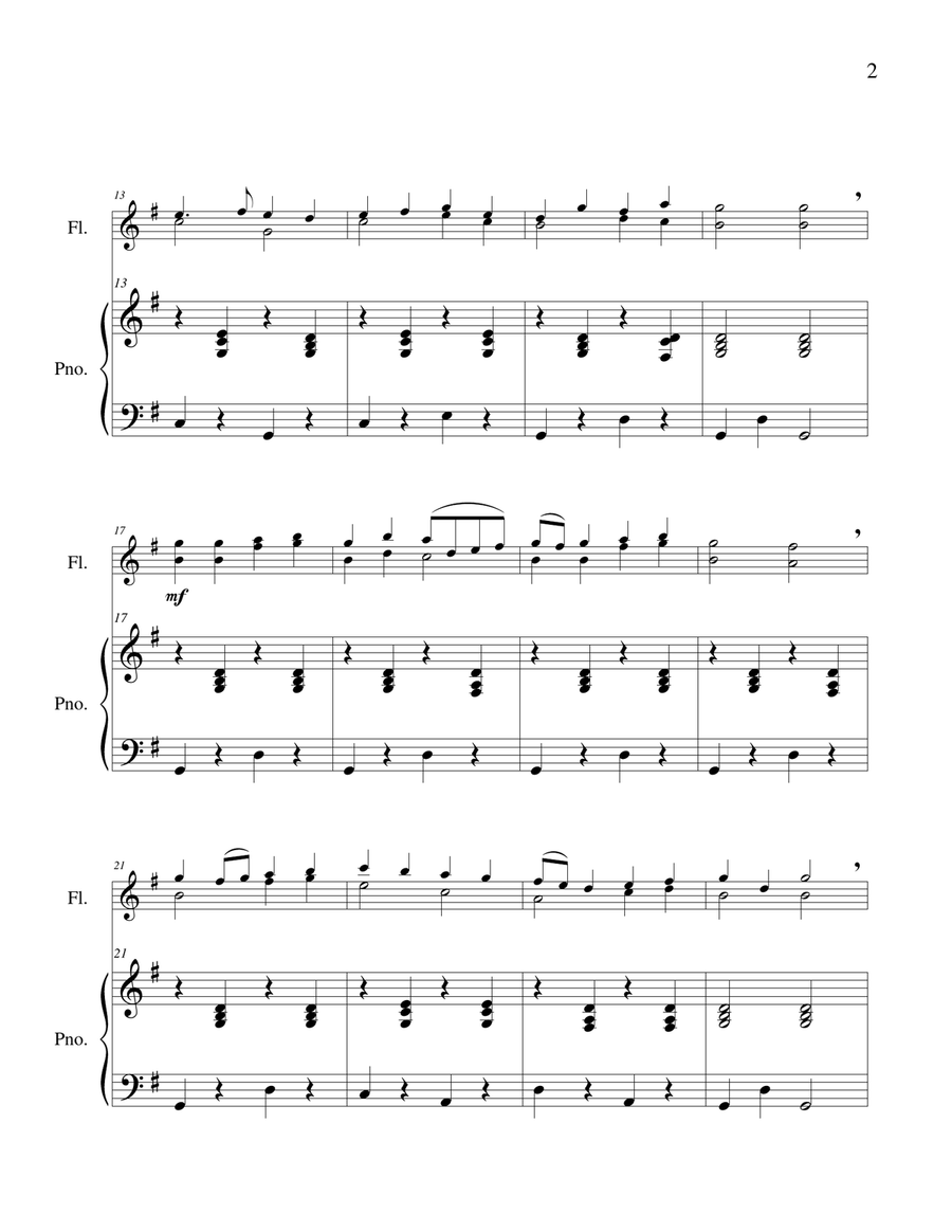 Yankee Doodle - Flute Duet and Piano Flute Duet scores gallery preview page 4