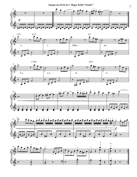 Sonata in C major K545 "Facile" for piano solo image number null
