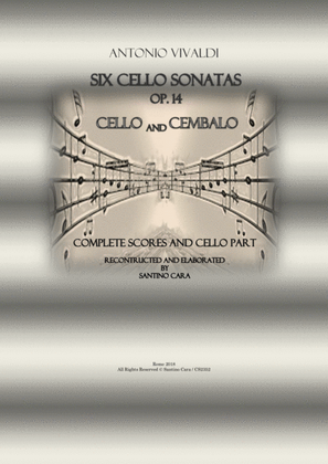 Book cover for Vivaldi - Six Cello Sonatas Op.14 for Cello and Cembalo - Full scores and cello part