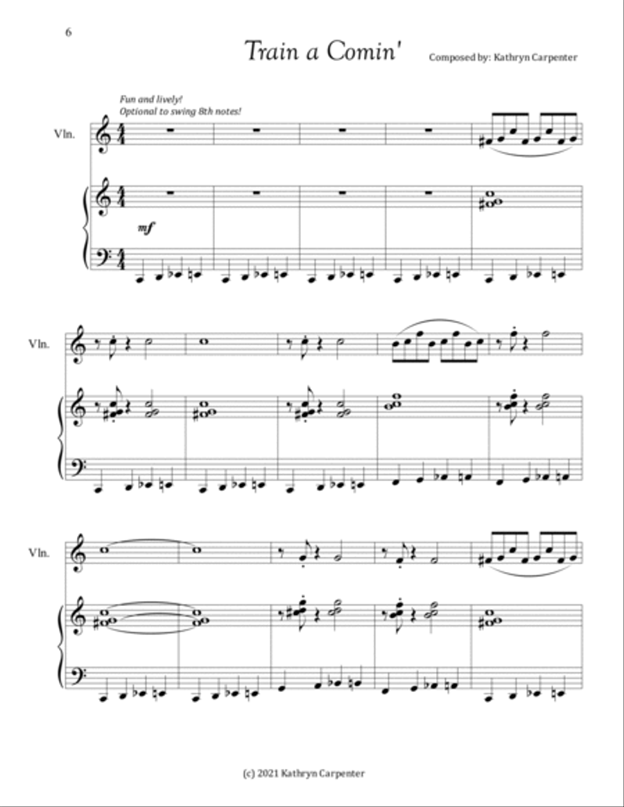 Jazz Duets for Piano and Violin String Duet scores gallery preview page 6