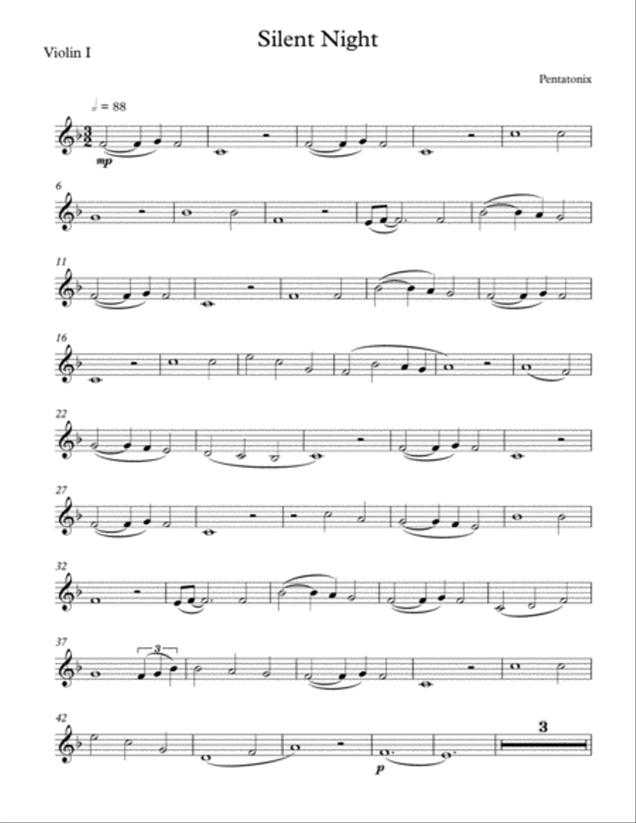 Silent Night Silent Night String Quartet scores gallery preview page 1