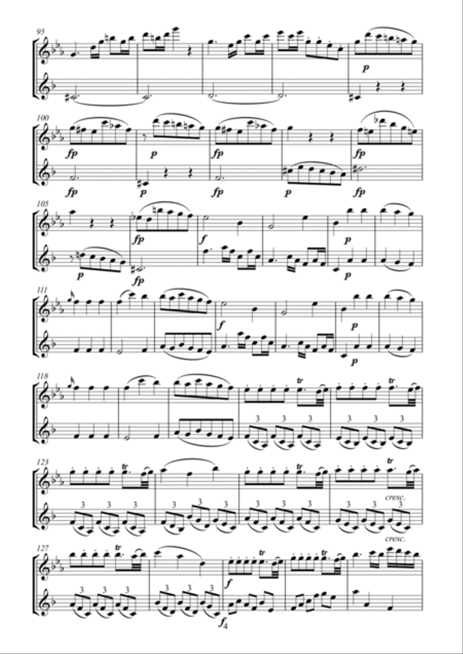 Mozart Sonata No. 26 arr. flute and clarinet Woodwind Duet scores gallery preview page 4