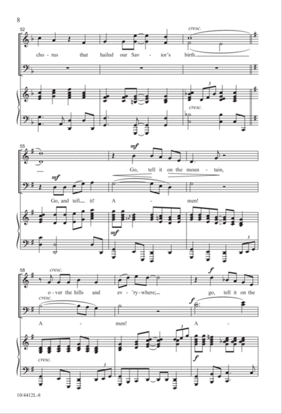 Amen! Tell It on the Mountain! 4-Part scores gallery preview page 8