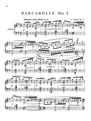 Fauré: Six Barcaroles