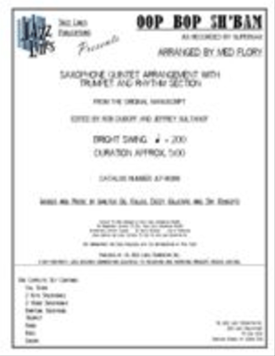 Oop Bop Sh'Bam Jazz Ensemble scores gallery preview page 1