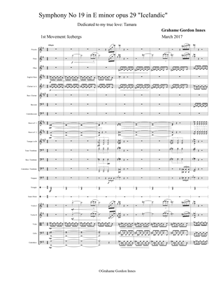 Symphony No 19 in E minor "Icelandic" Opus 29 - 1st Movement (1 of 4) - Score Only