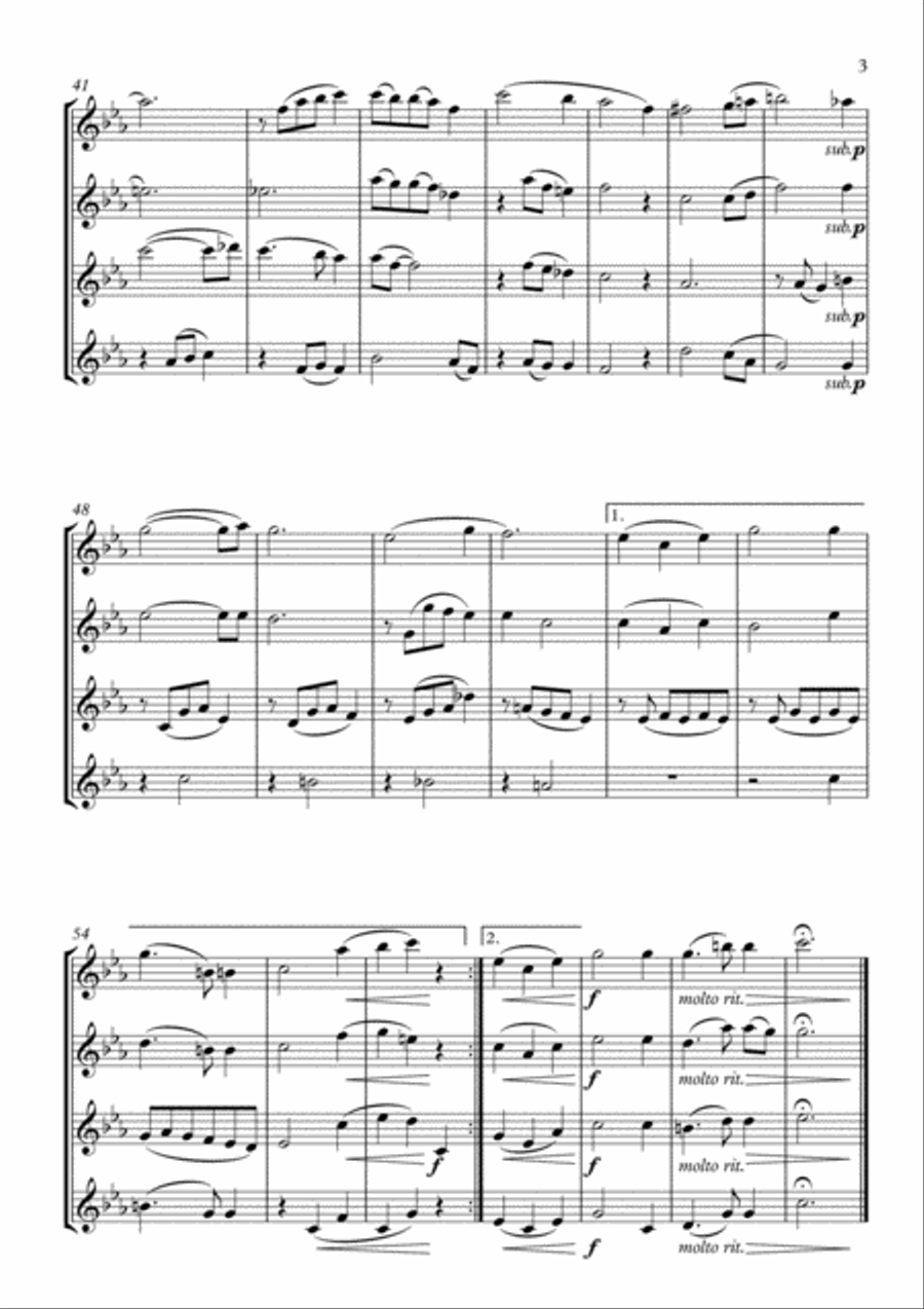 Hushabye Mountain Flute Quartet scores gallery preview page 4
