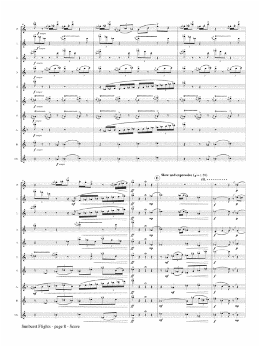 Sunburst Flights for Flute Choir Flute Choir scores gallery preview page 3
