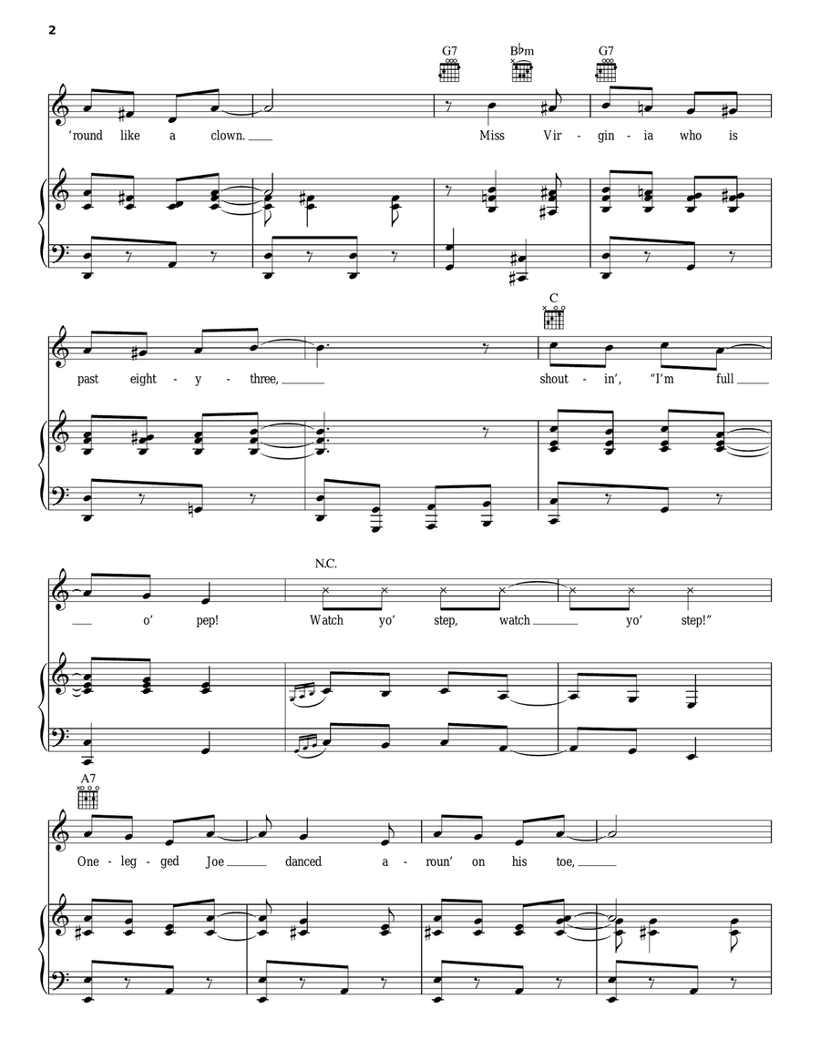 Alabama Jubilee Piano, Vocal, Guitar scores gallery preview page 2