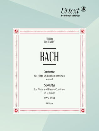Book cover for Sonata in E minor BWV 1034
